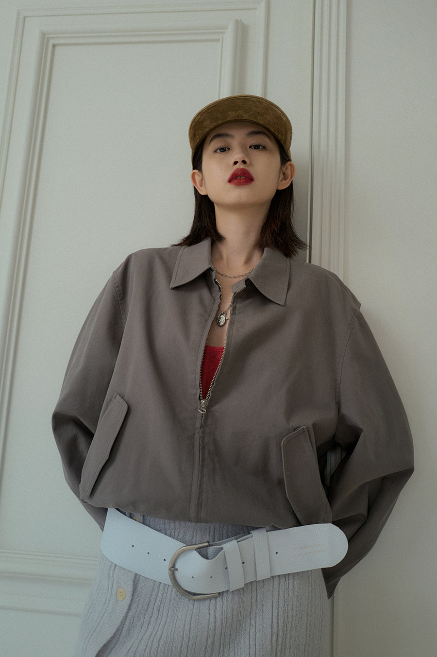Overdueflair Soft Cotton Blouson Charcoal