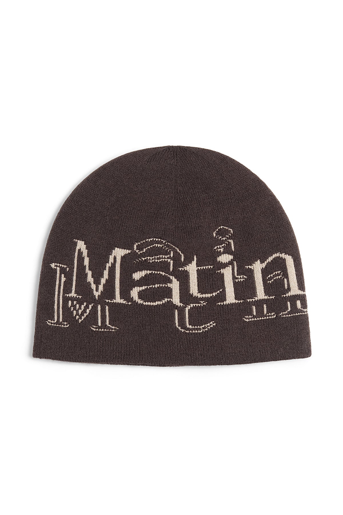 Matinkim Stroke Logo Jacquard Beanie IN Brown