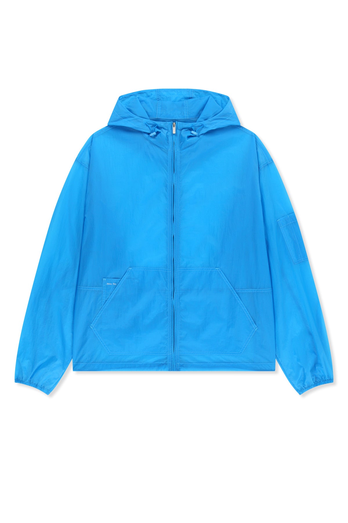 Matinkim Back Logo Hoody Windbreaker For Men IN Blue