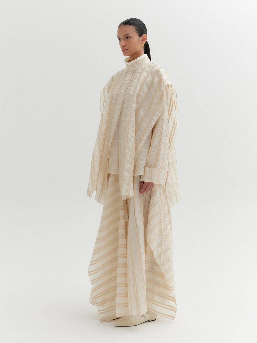 EENK Layered Long Skirt - Beige