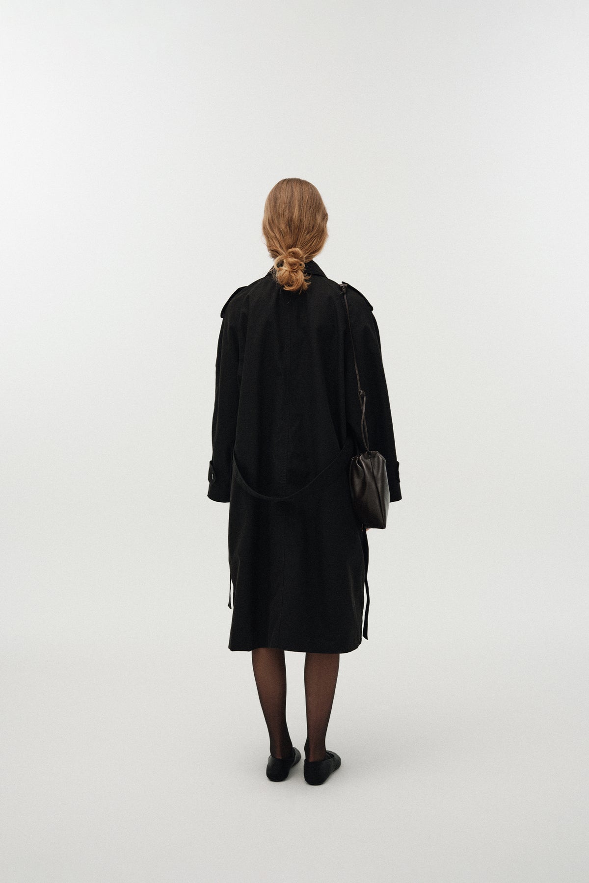 Nothing Written Oversized double-breasted trench (Black)