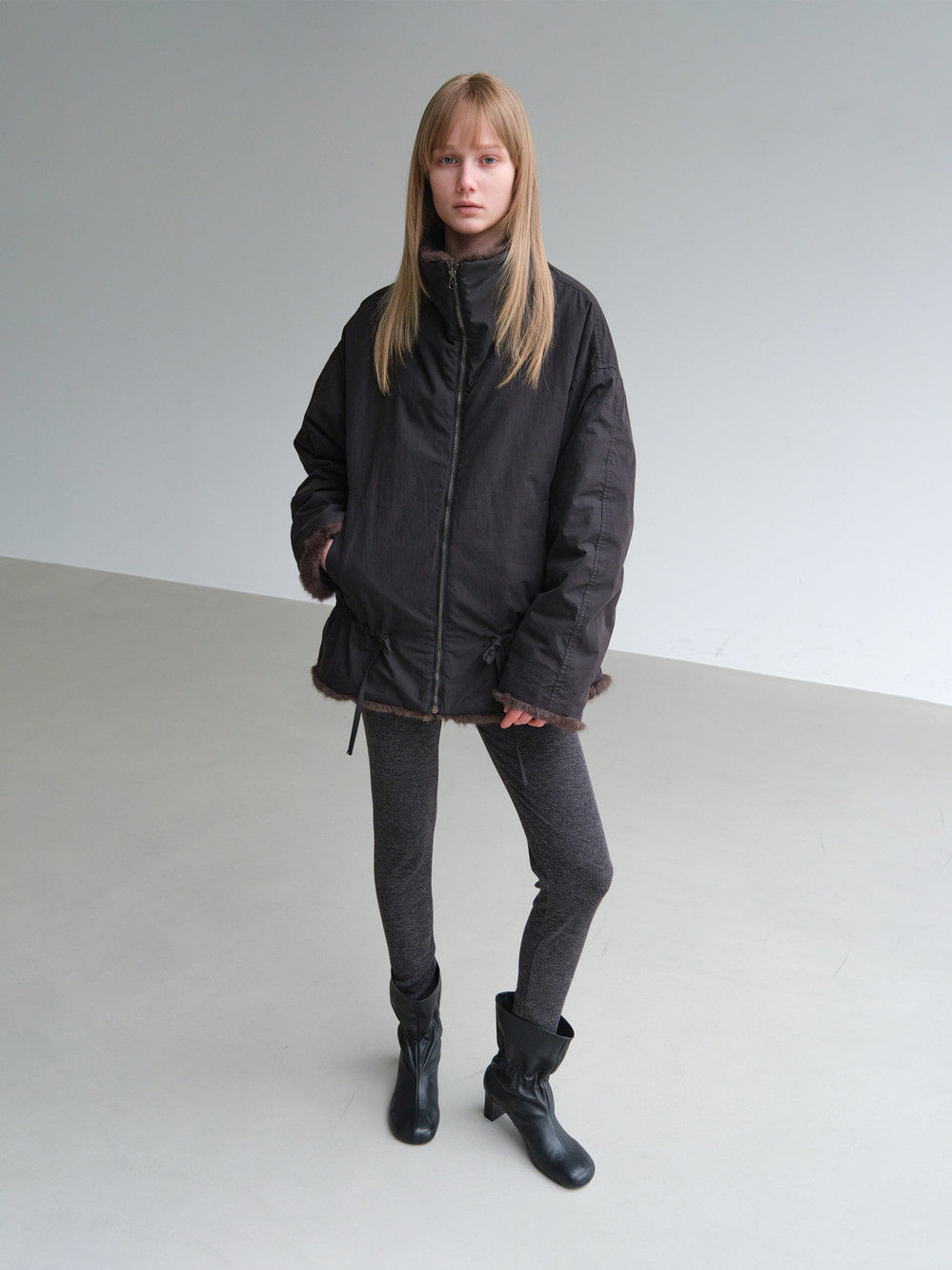 Low Classic Reversible Fur Jumper Black