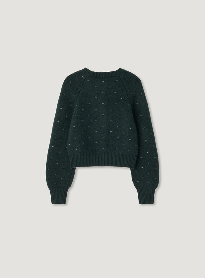Mango Maniplease Dani Wool Cardigan Deep Green