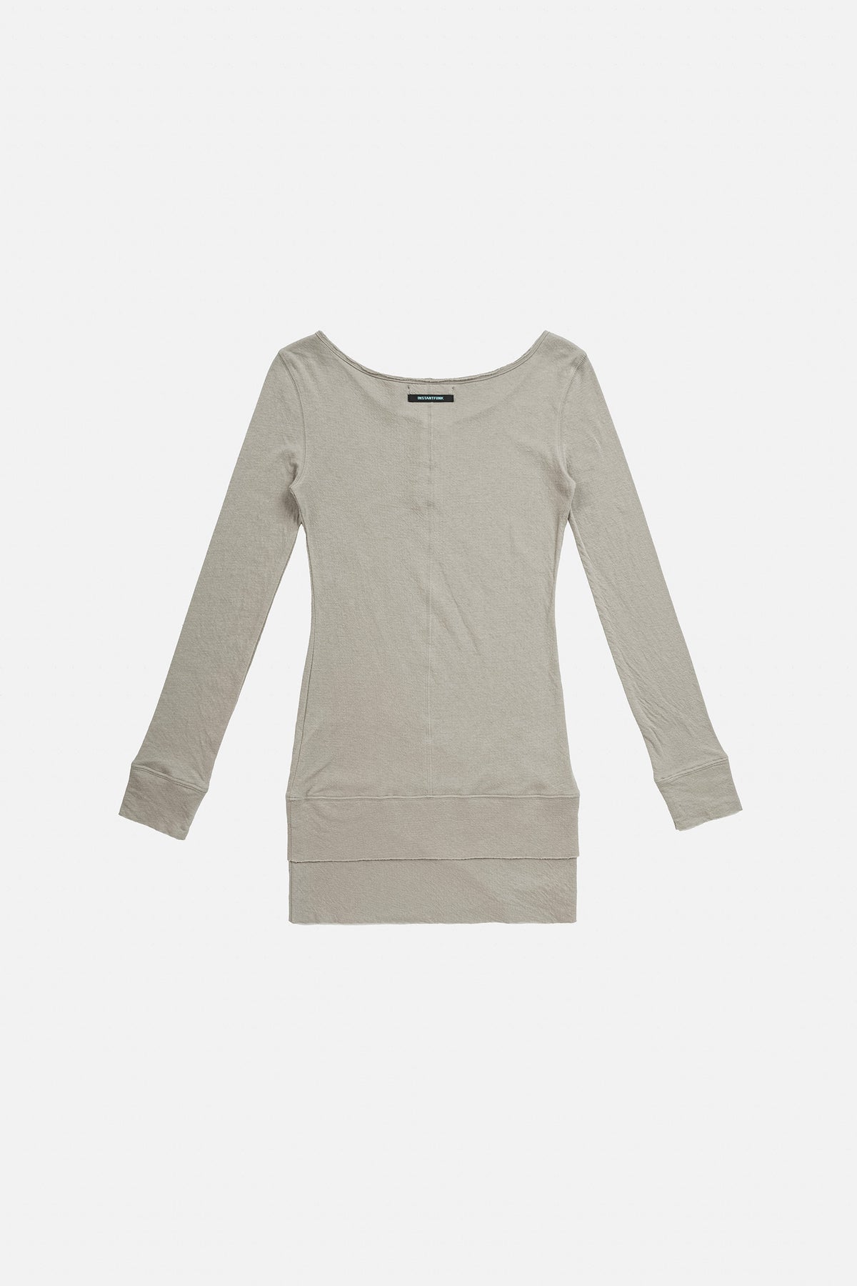 Instantfunk Henley Neck Tiered Jersey Dress - Light Grey