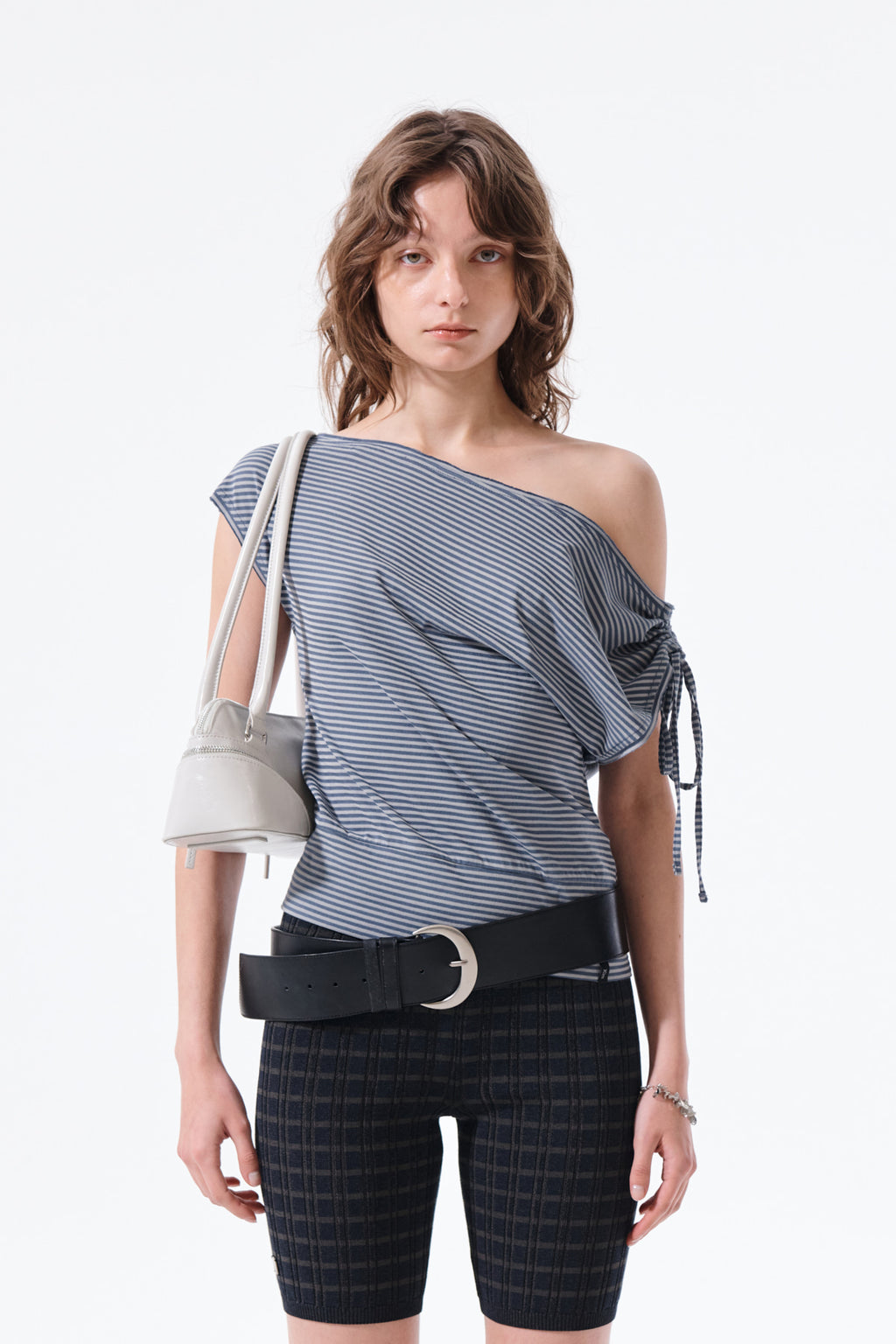 Matinkim Draped Asymmetric Sleeveless Top IN Smoke Blue
