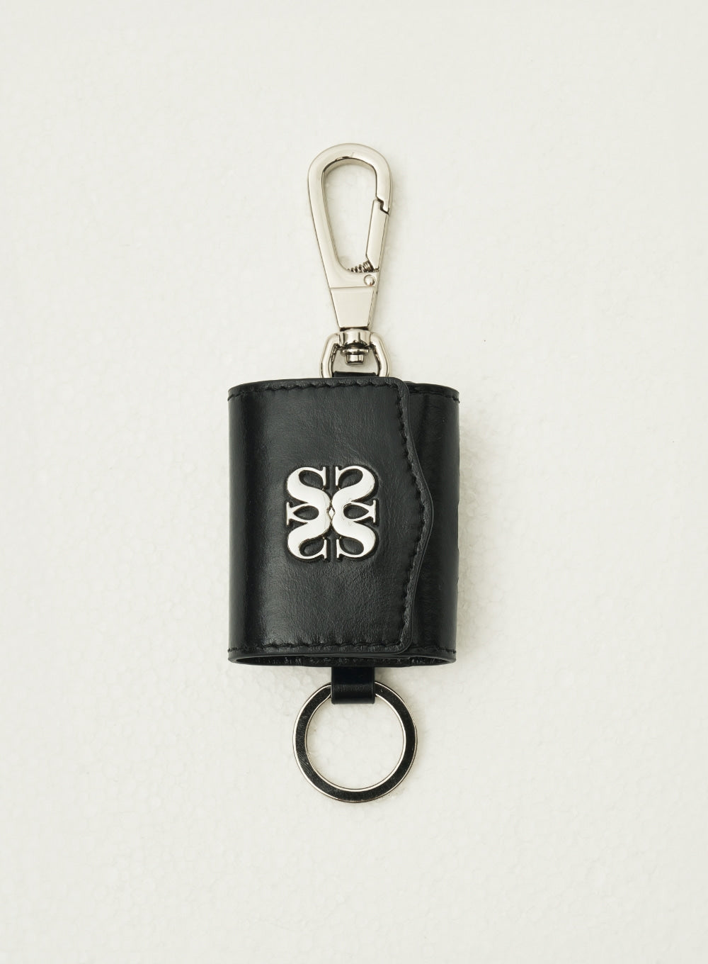 [satur] Satur Keyring Leather Airpods Case - Glossy Black