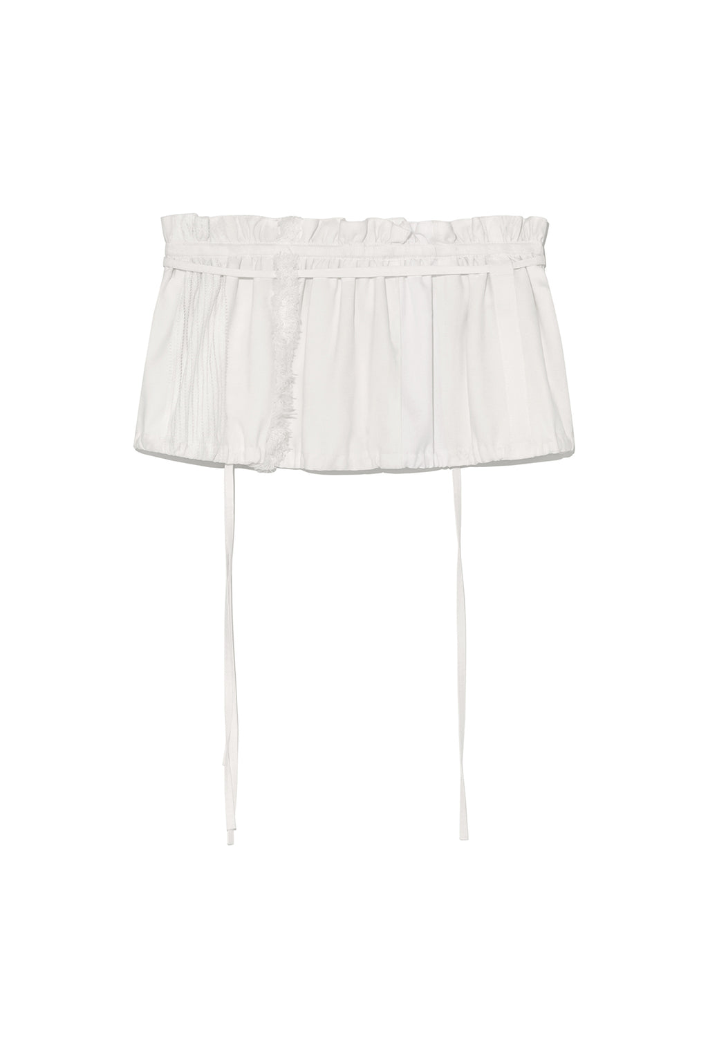 [matinkim] ROUGH PATCHWORK LAYERED SKIRT IN WHITE