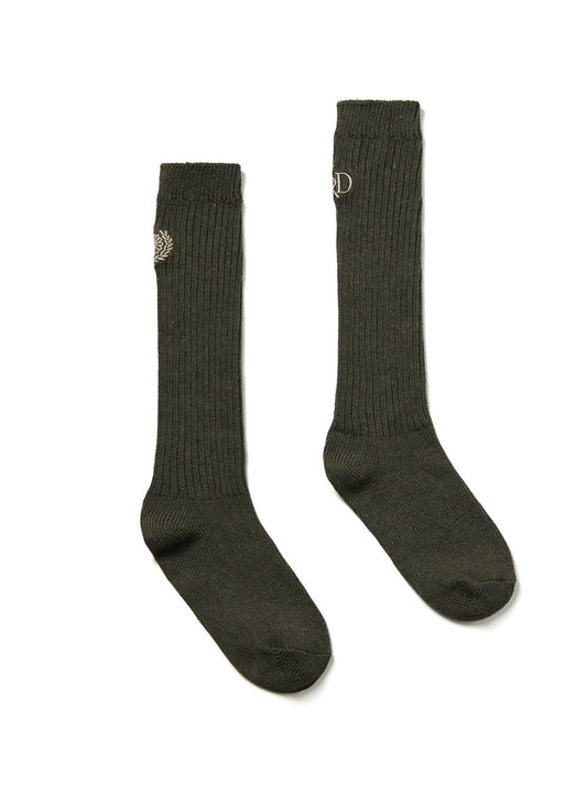 LONG SOCKS MRD LOGO_OLIVE BEIGE