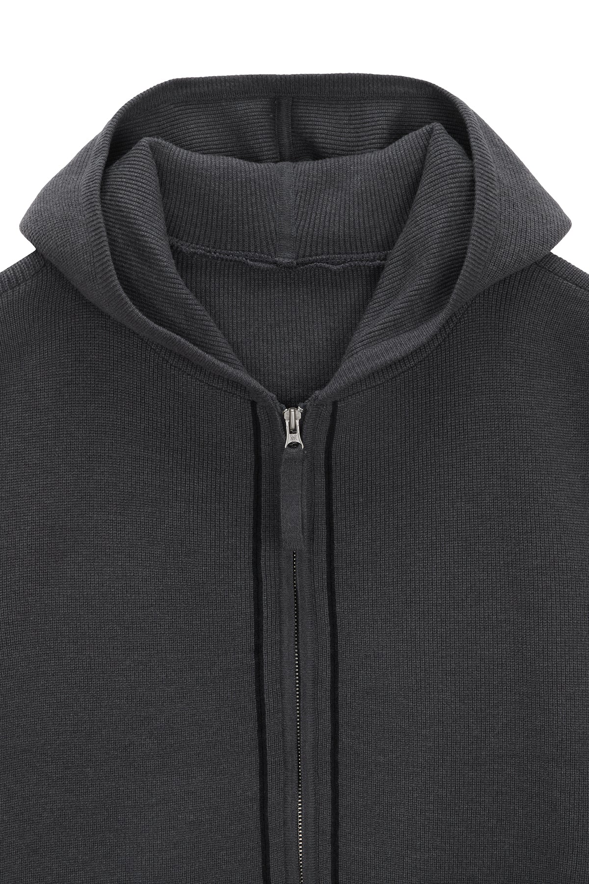 [matinkim] HOODY LOGO KNIT VEST FOR MEN IN CHARCOAL