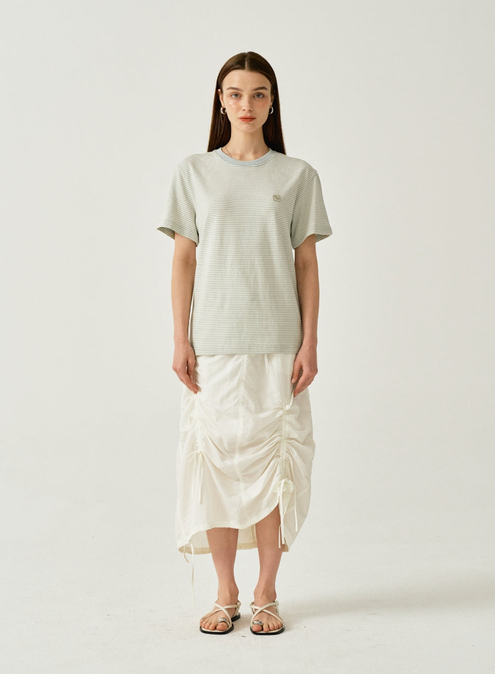 [satur] (W) All Day Color Stripe T-Shirt - Mint