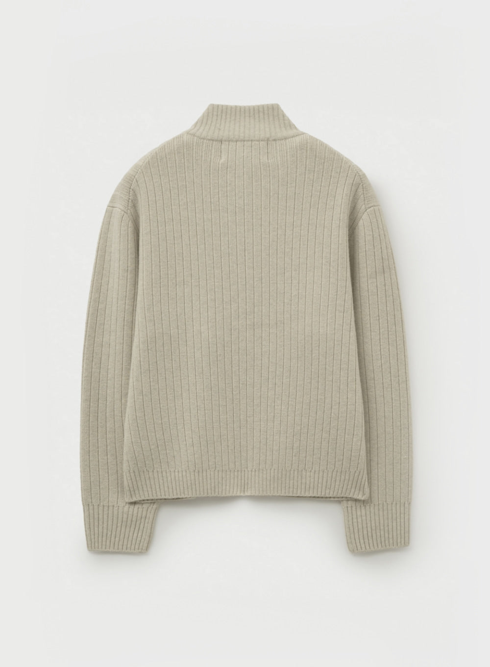 [satur] Faro Half Neck Knit Zip-up - Oatmeal