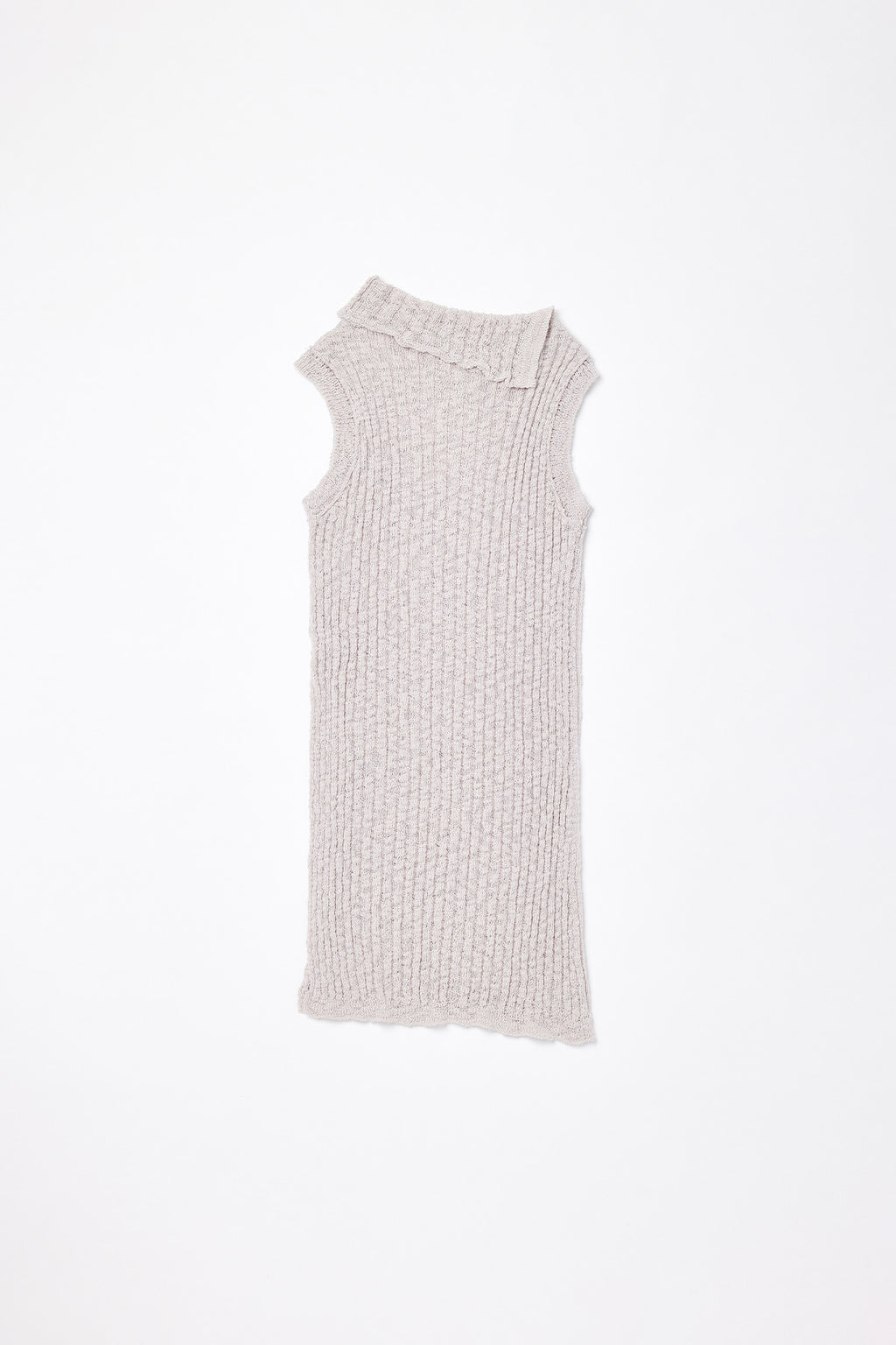 [matinkim] Side Slit Sleeveless Slub Knit Top IN Light Grey