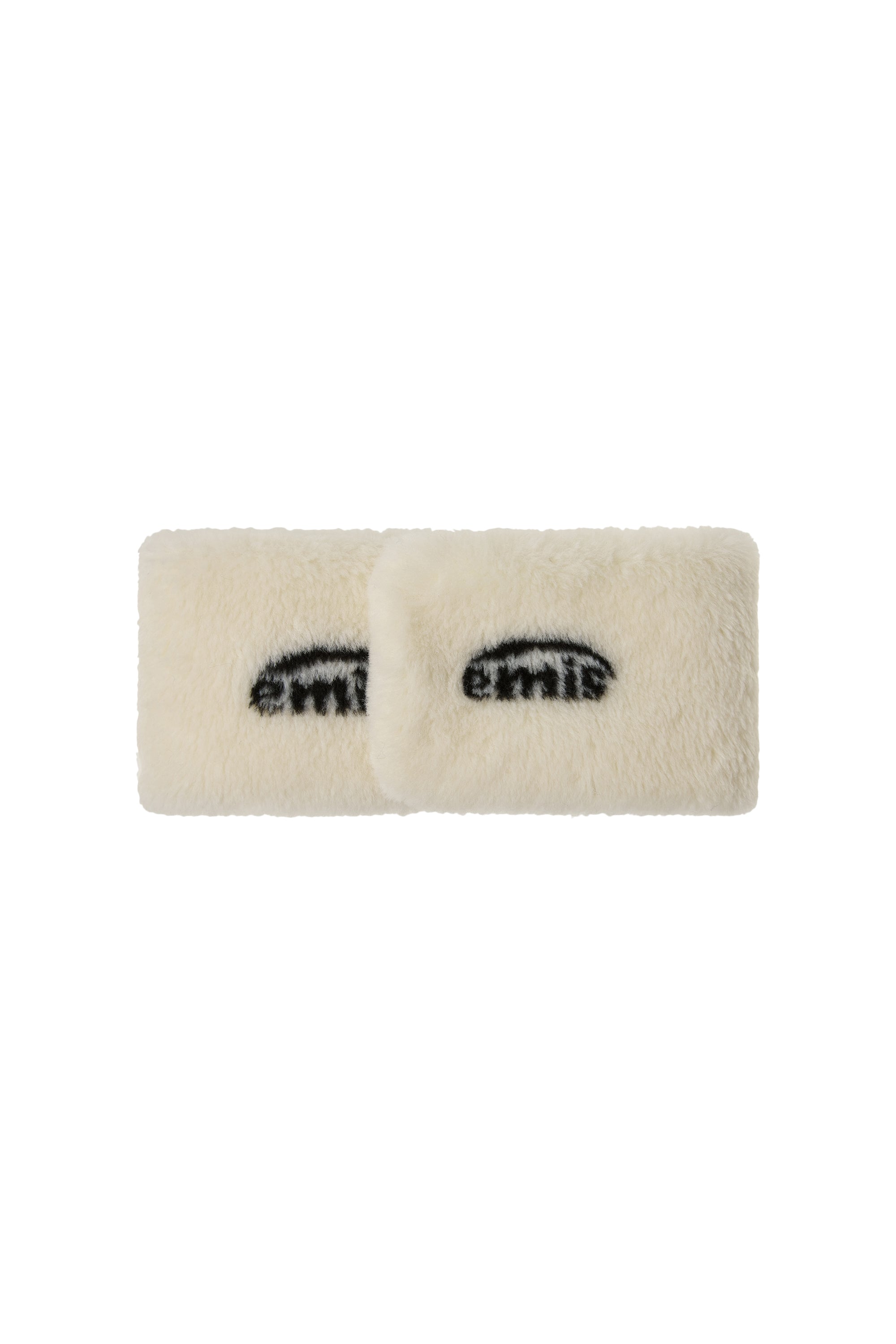 LOGO JACQUARD FUR MUFFLER-WHITE