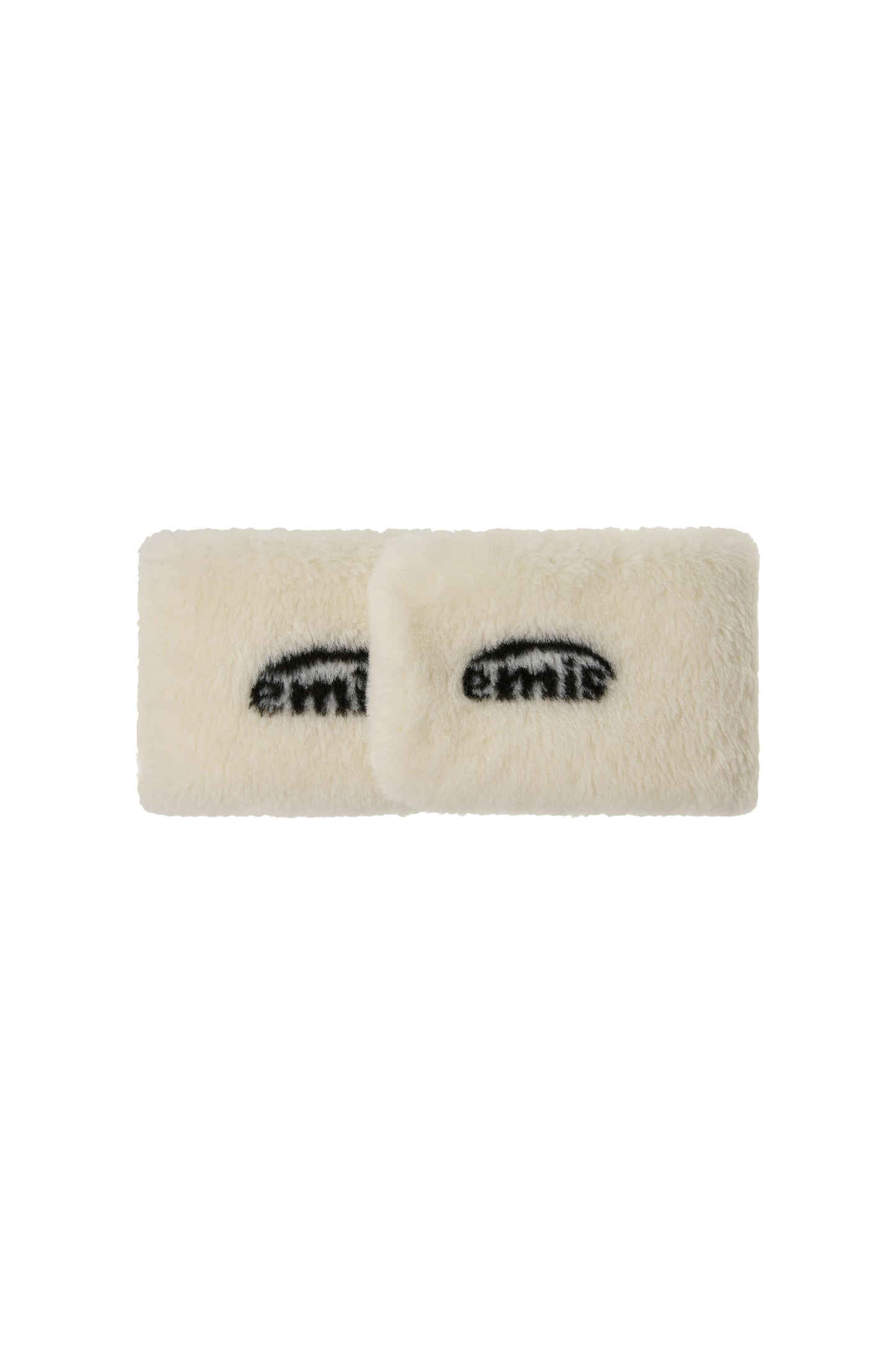 LOGO JACQUARD FUR MUFFLER-WHITE