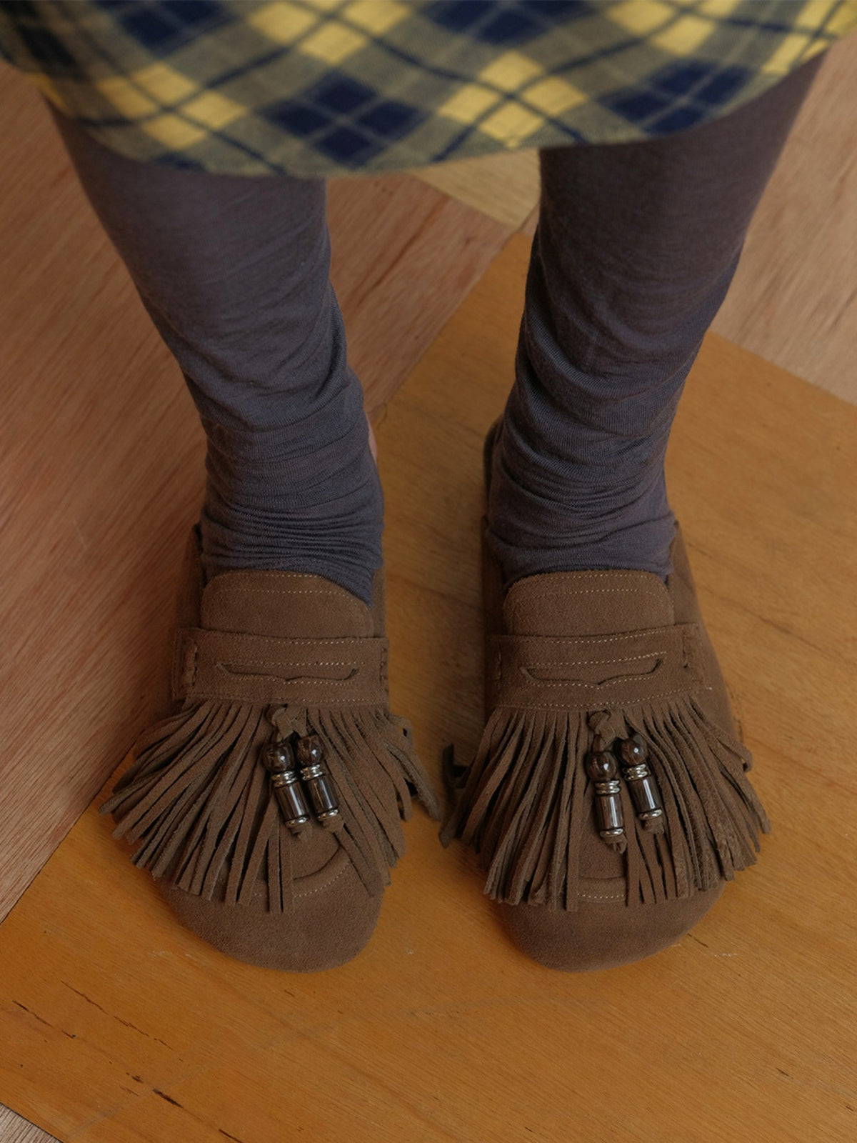 Raive Noah Fringe Mule in Mocha Brown