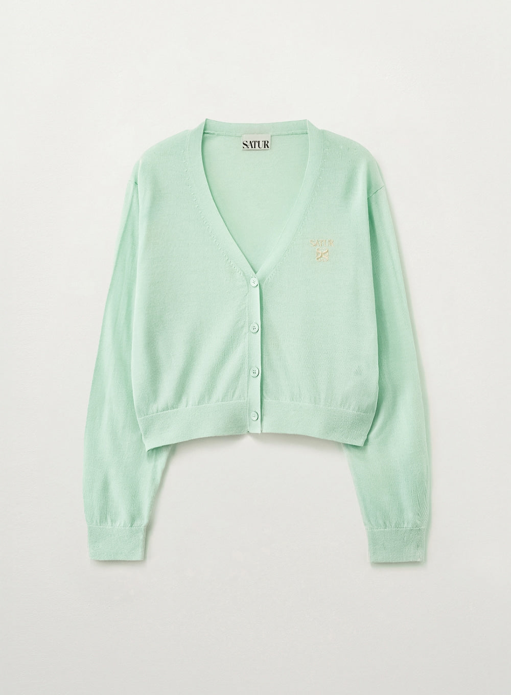 Satur Loren Linen Blend Cardigan - Mint