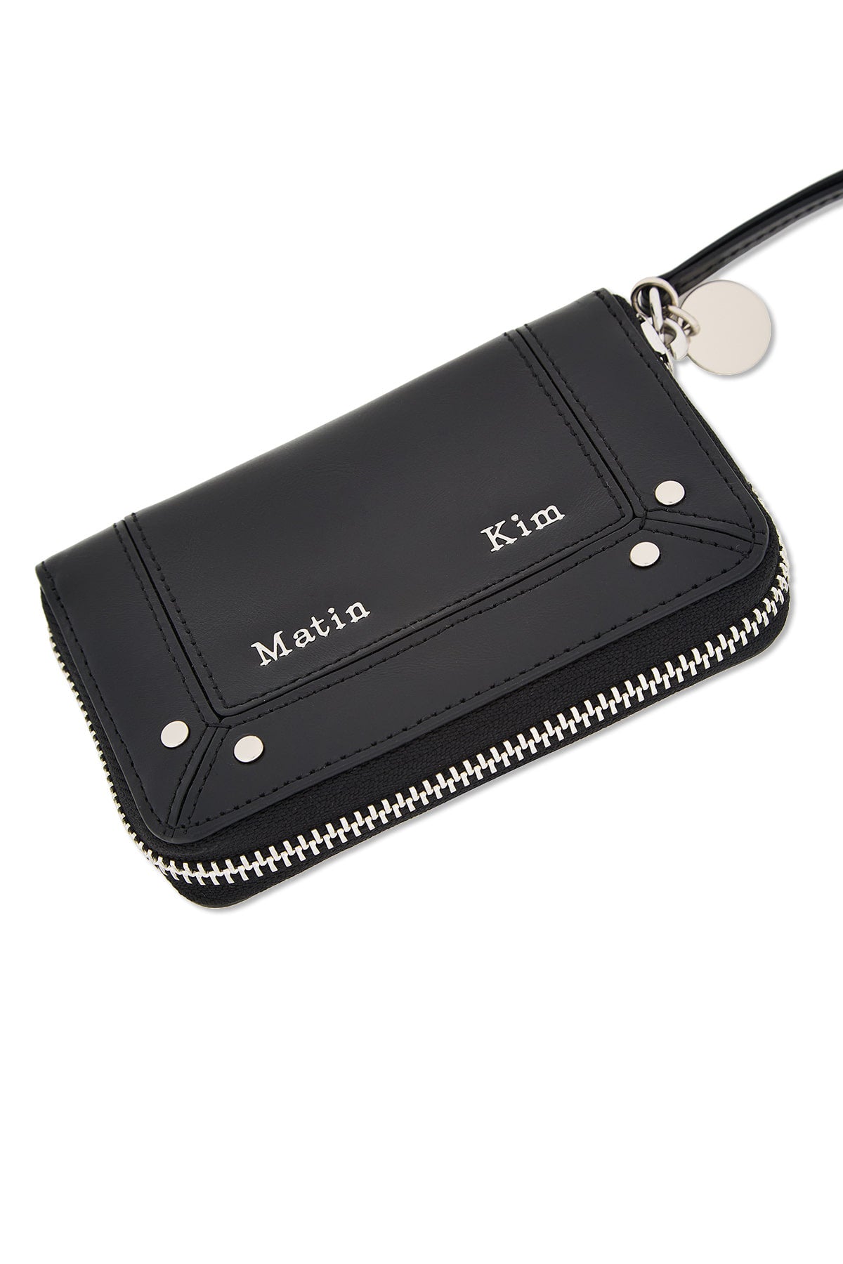 Matinkim Steel Logo Rivet Compact Wallet IN Black