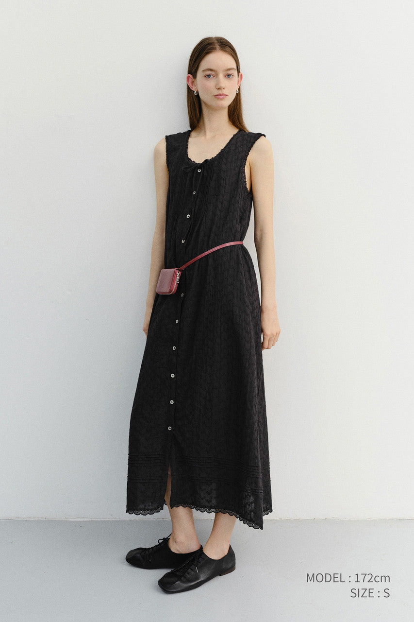 Dunst Needlework Babydoll Dress Black