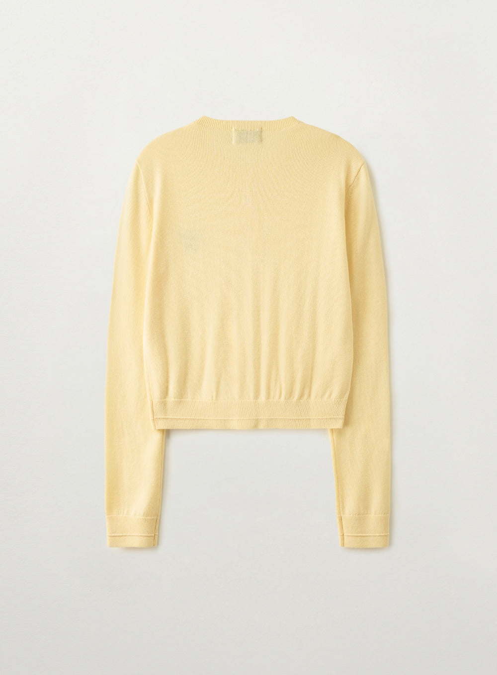Satur Loren Basic Crewneck Fine Cardigan - Yellow