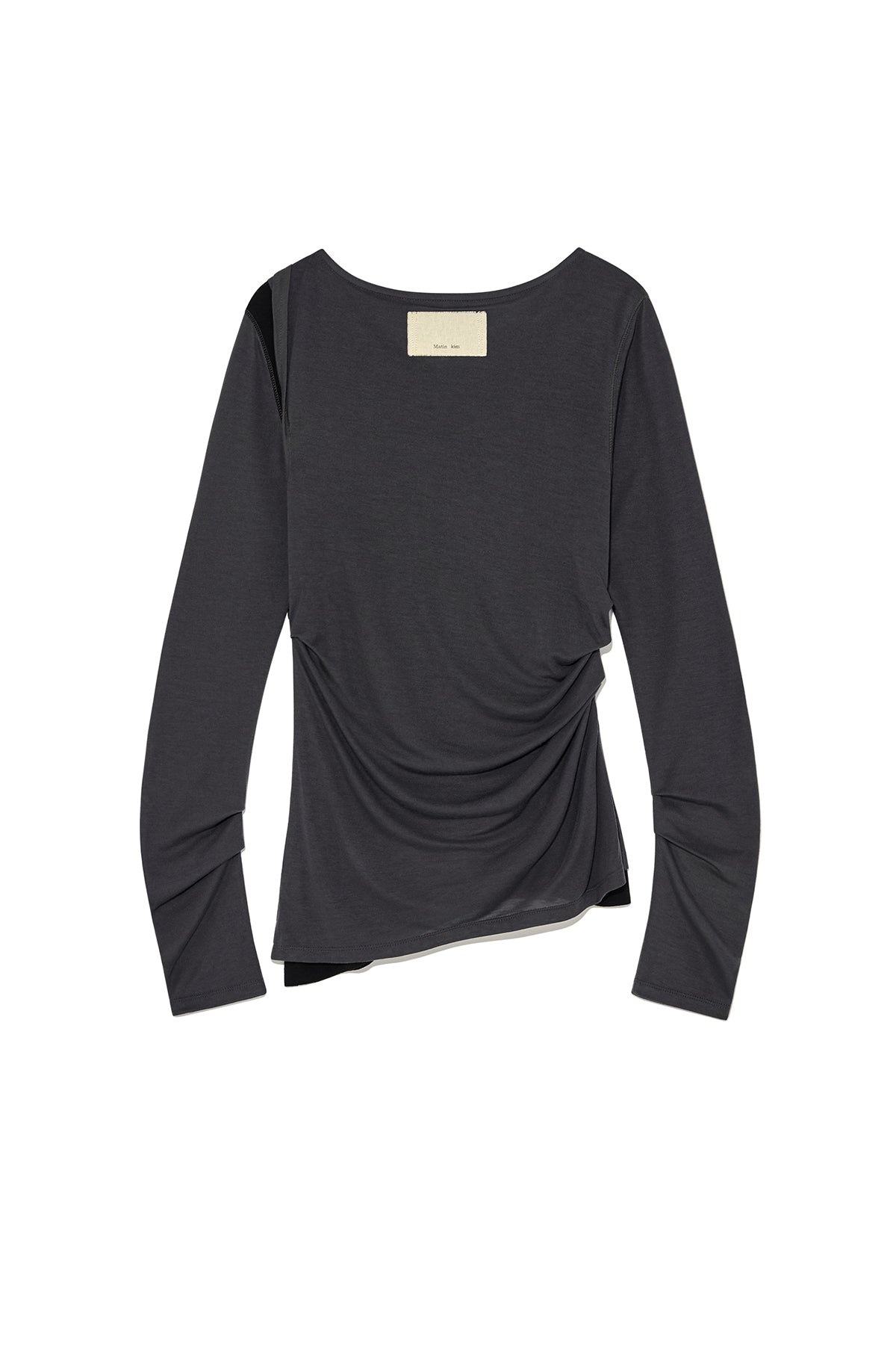 [matinkim] TURN UP DETAIL LAYERED TOP IN CHARCOAL