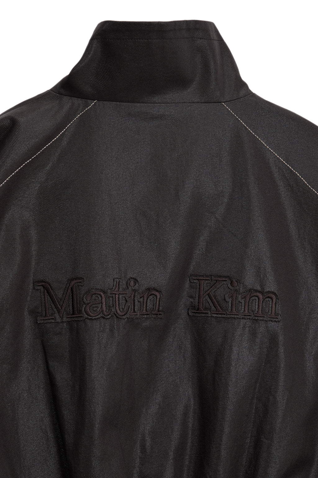 [matinkim] MATIN ROUGH COATING CROP BOMBER IN DARK BROWN