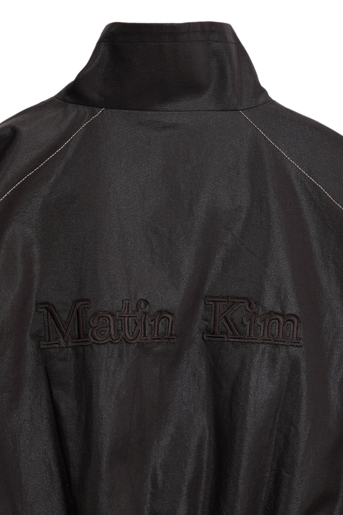 [matinkim] MATIN ROUGH COATING CROP BOMBER IN DARK BROWN