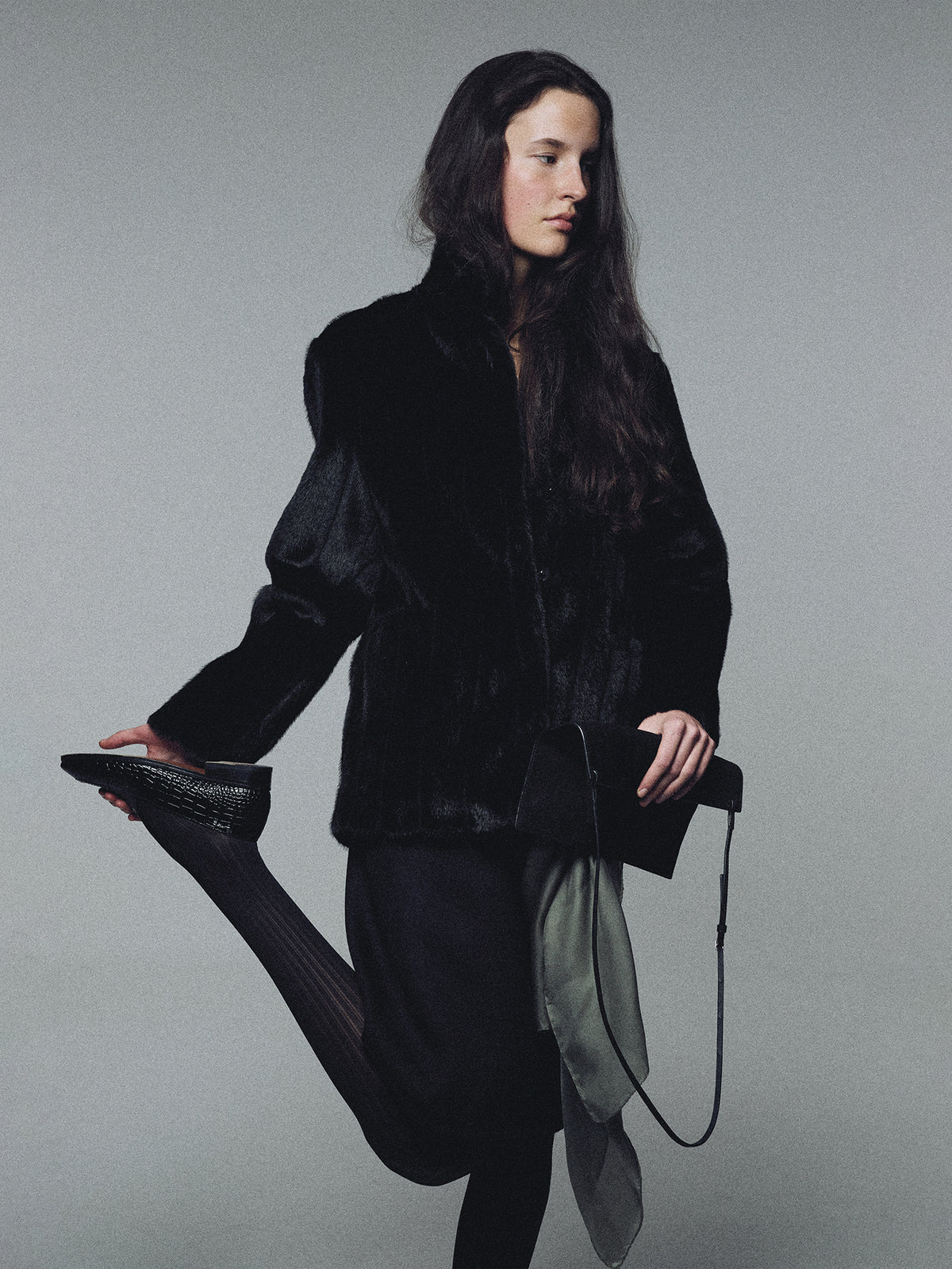 Nothing Written Misha faux fur jacket (Black) (Pre-order, ships from Nov 20)