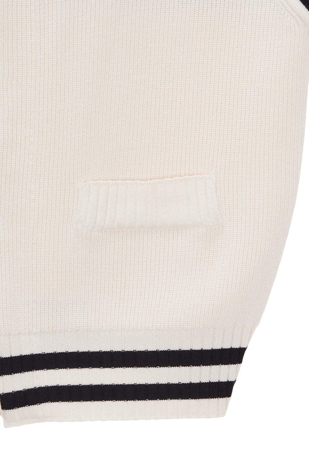 [matinkim] SPELL POINT STRIPE KNIT VEST IN IVORY
