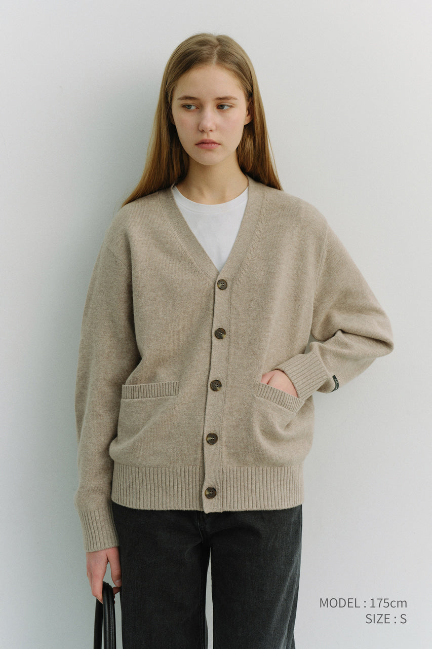 Dunst Unisex Boyfriend Knit Cardigan Oatmeal Beige