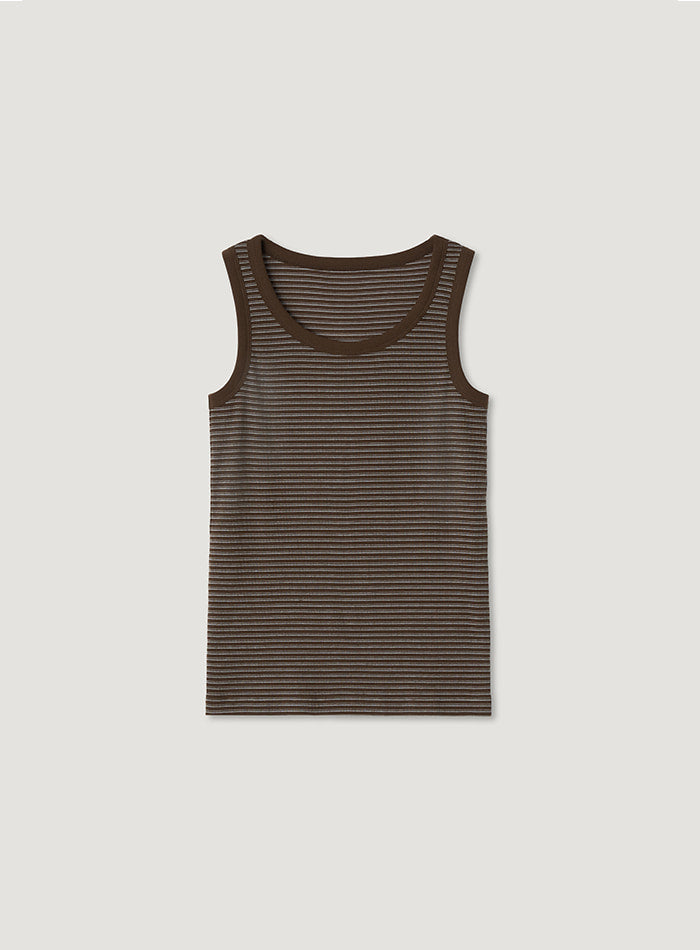 Mango Maniplease Unit Sleeveless Brown Stripe