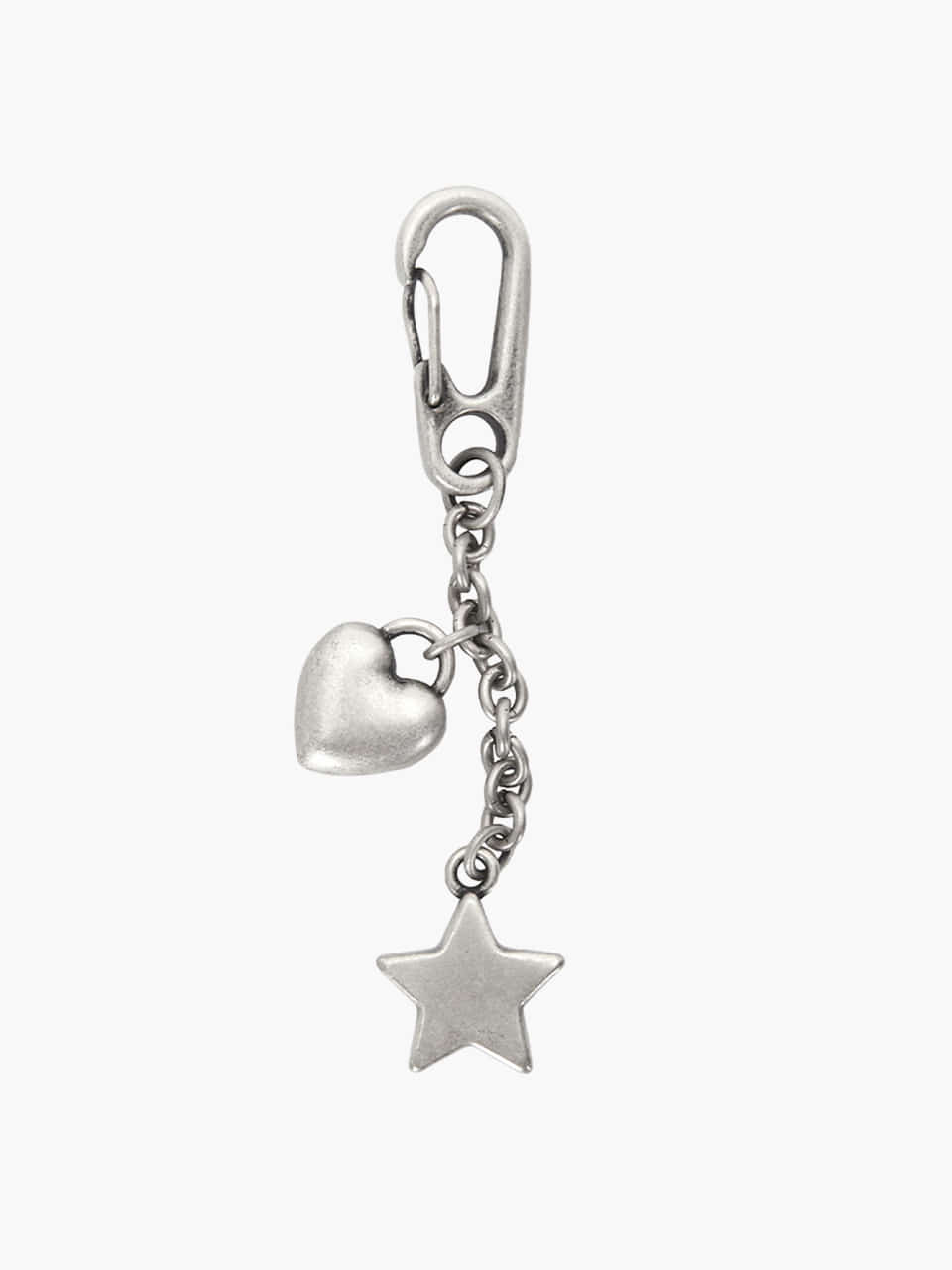 Margesherwood Heart Star Keychain antiqued silver
