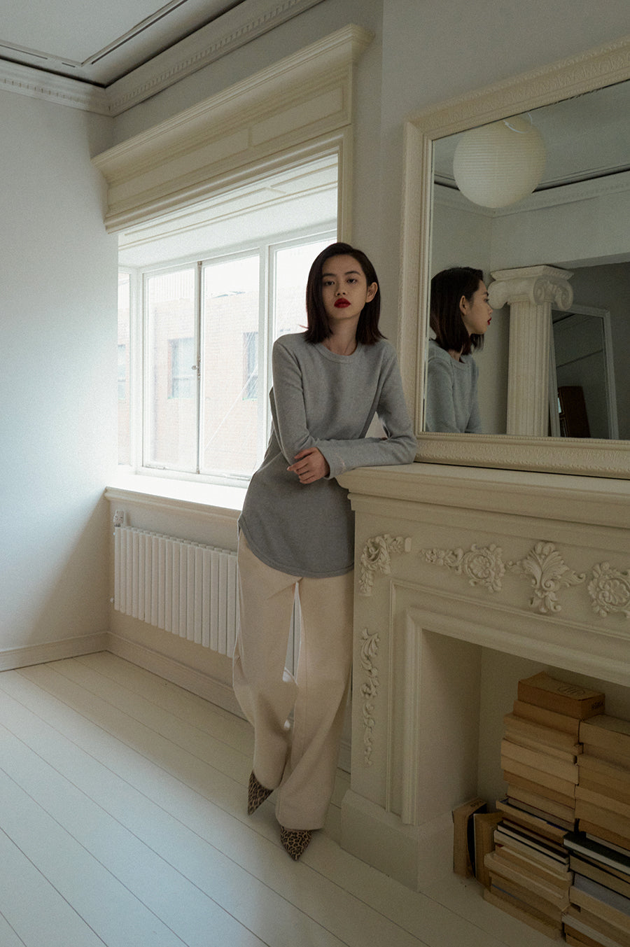 Overdueflair Cotton Straight Pants Ecru