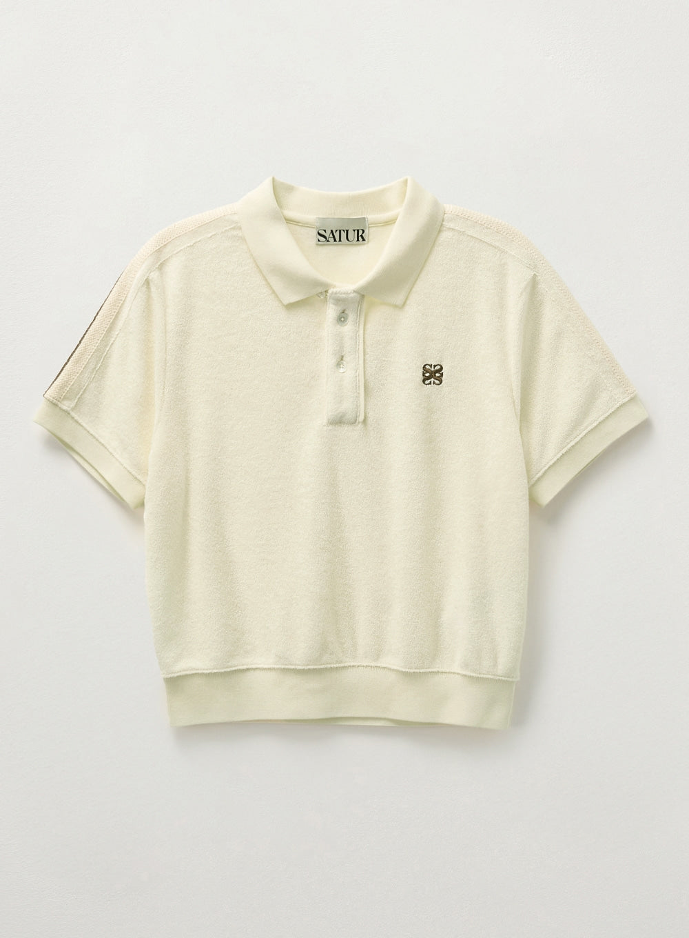 [satur] (W) Lawton Terry Pique Polo T-Shirt - Cream