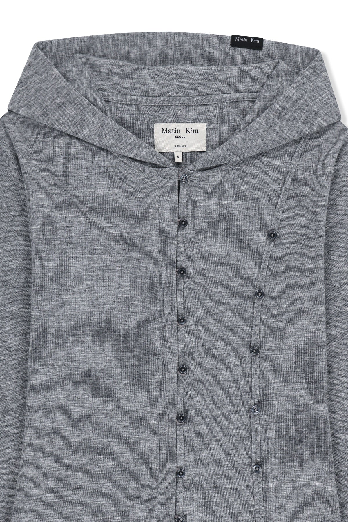 Matinkim Double Layer Button Hood Top IN Grey