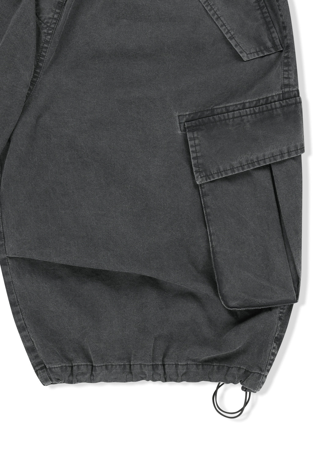 Matinkim Washed Cotton Patch Pocket Bermuda Pants IN Charcoal