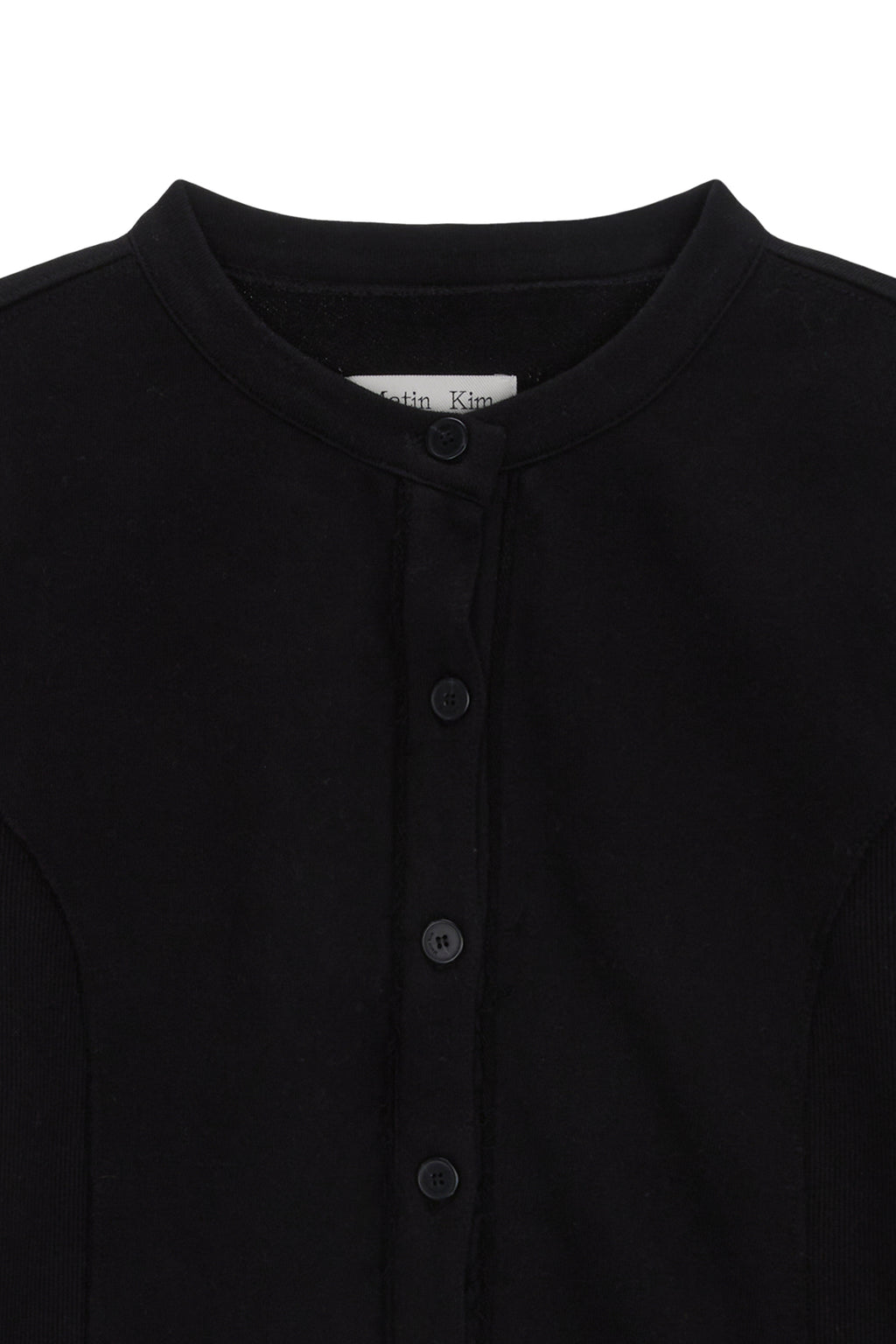 [matinkim] RIB POINT JERSEY CARDIGAN IN BLACK
