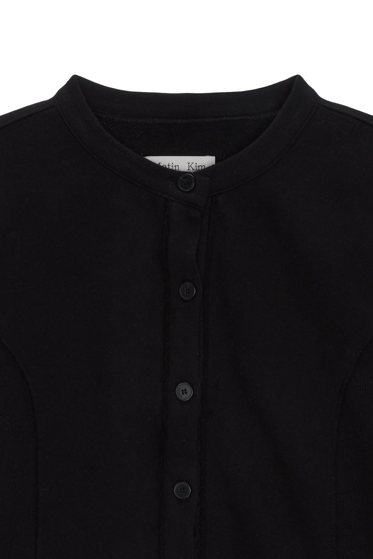 [matinkim] RIB POINT JERSEY CARDIGAN IN BLACK