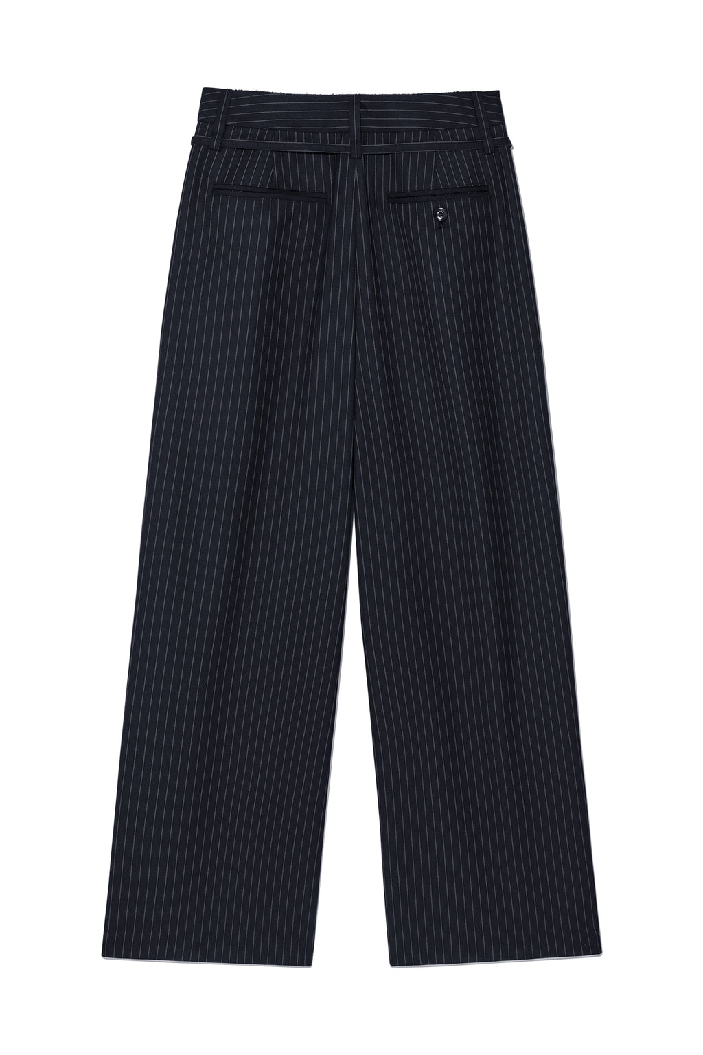 [matinkim] TUCK POINT STRIPE TROUSER IN DARK NAVY