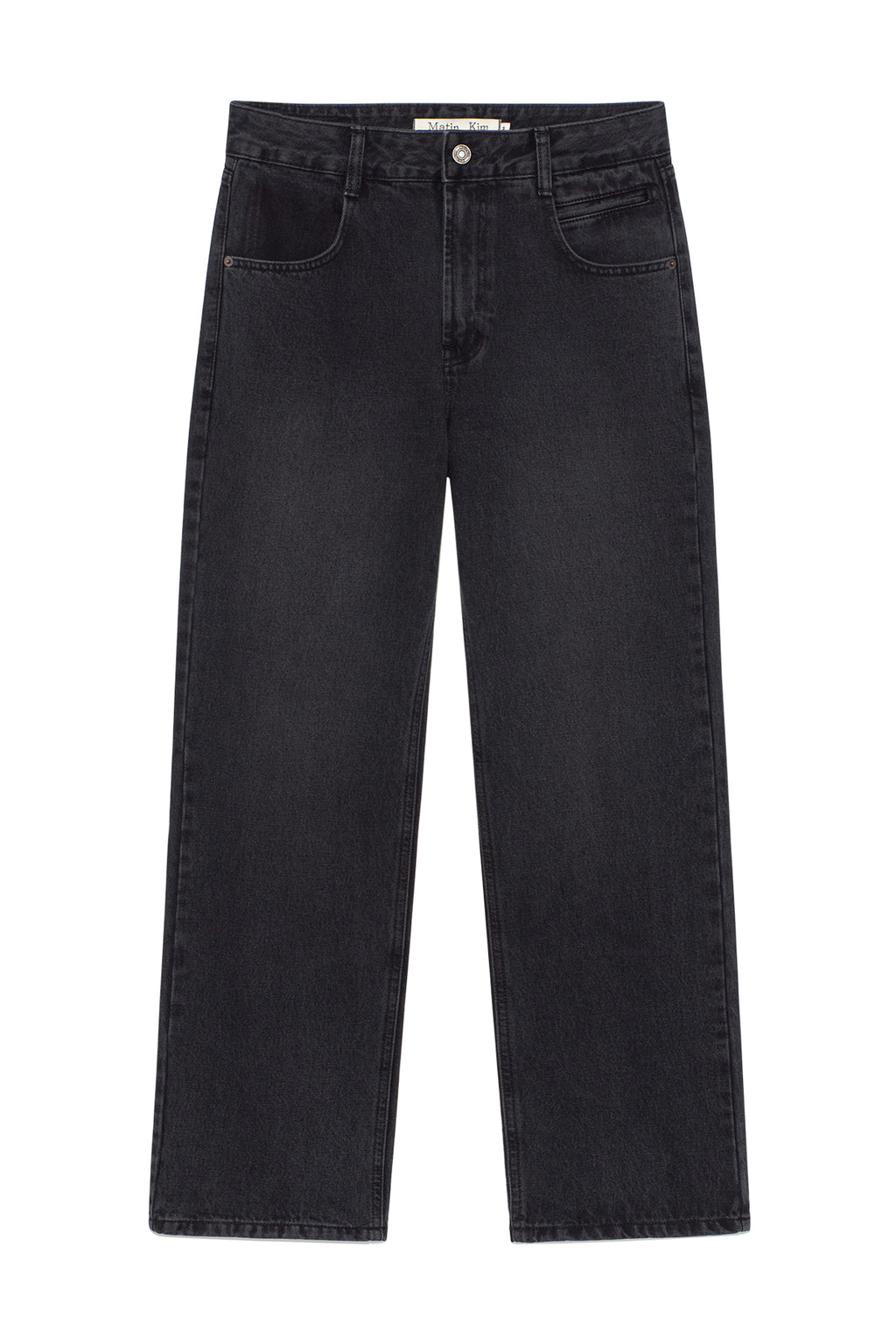 [matinkim] Pocket Washed Point Denim Pants IN Black