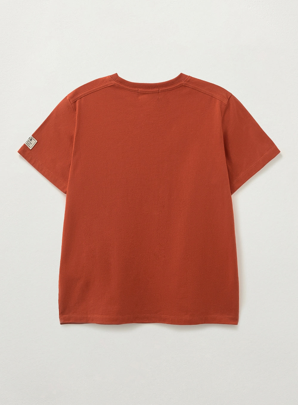 [satur] (W) Bon Voyage Raw-Cut Applique T-Shirt - Brick Orange