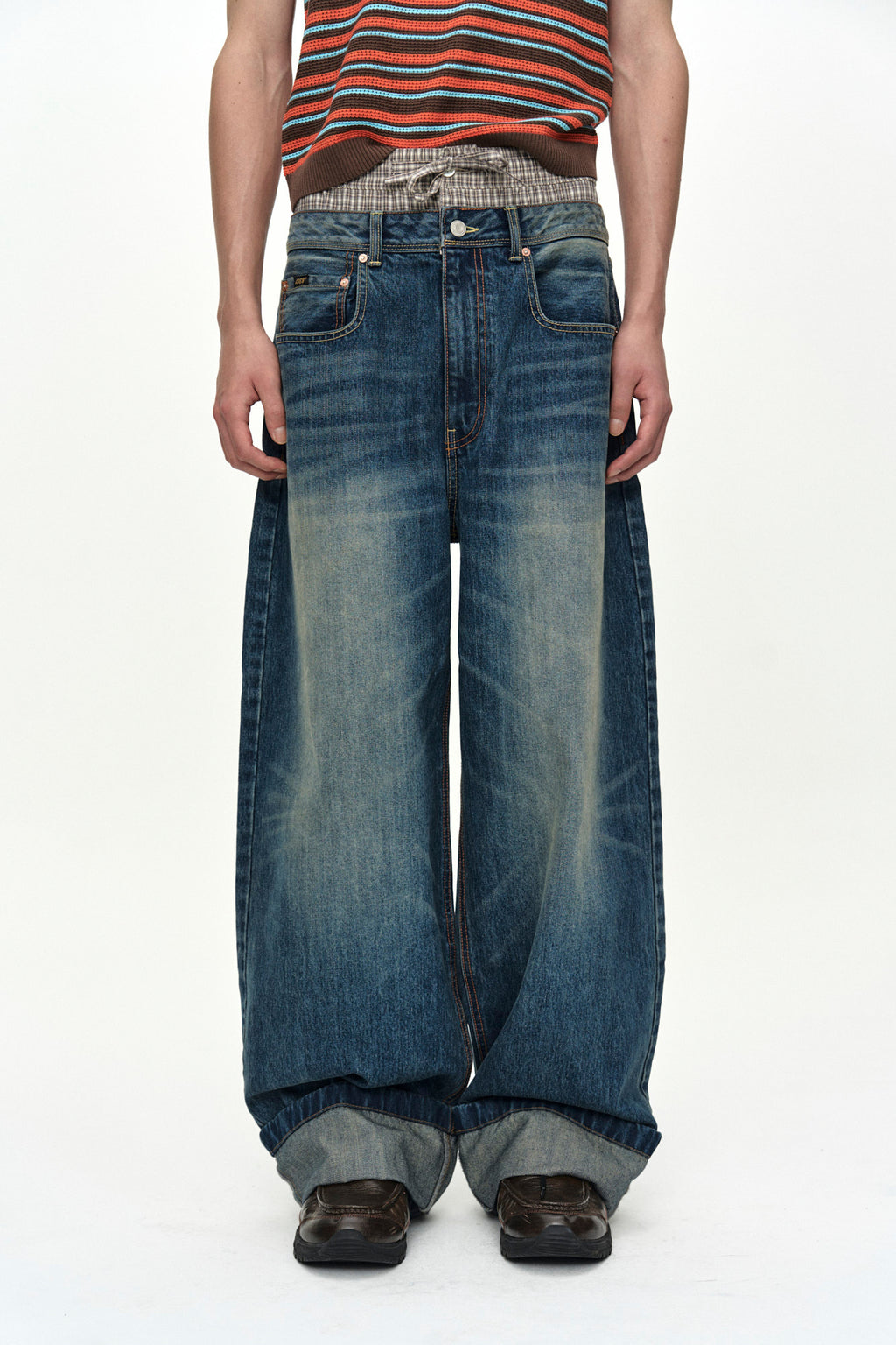 Andersson Bell Unisex Trunk Layered Wide-Leg Jeans
