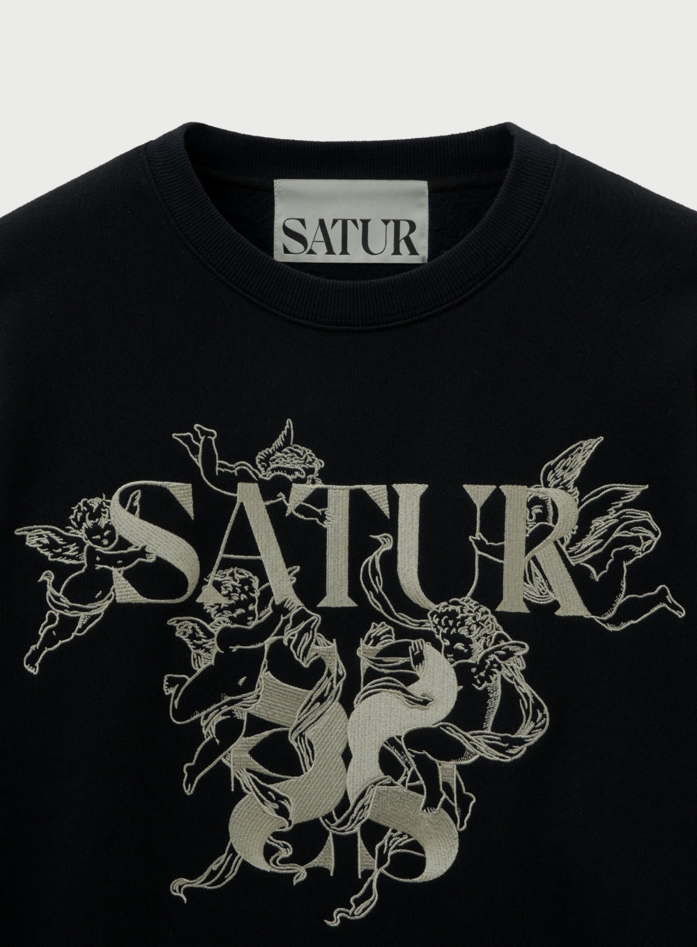 [satur] Angel Graphic Sweatshirt - Black