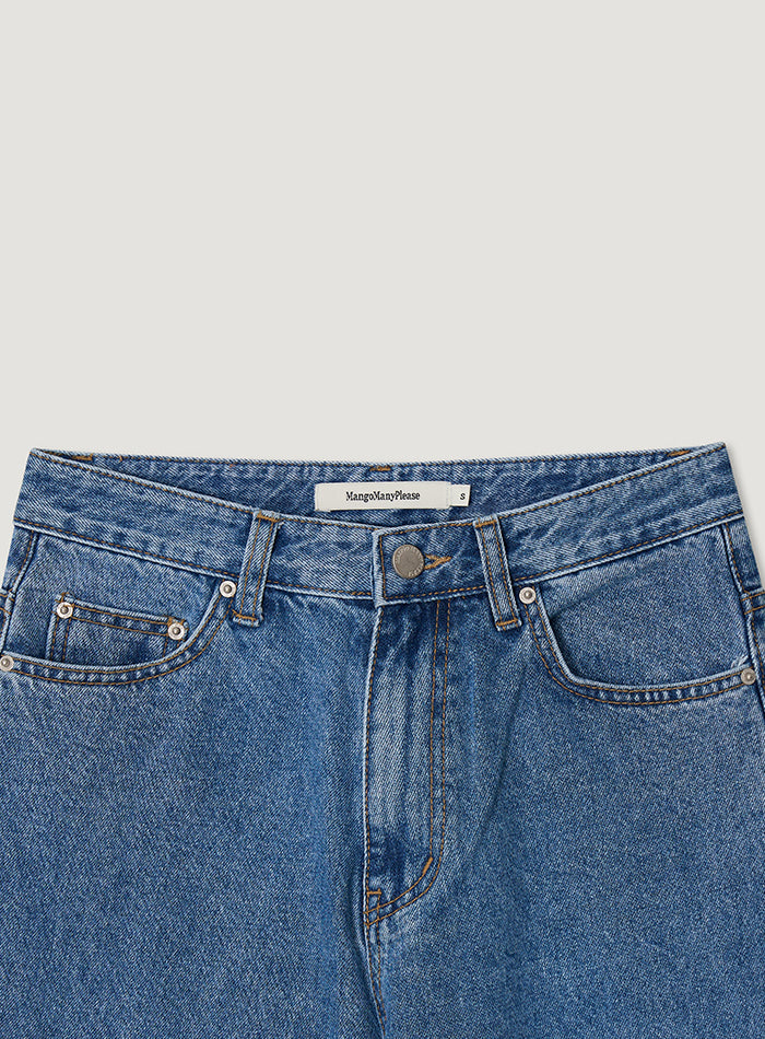 Mango Maniplease Mono Jeans Mid Blue