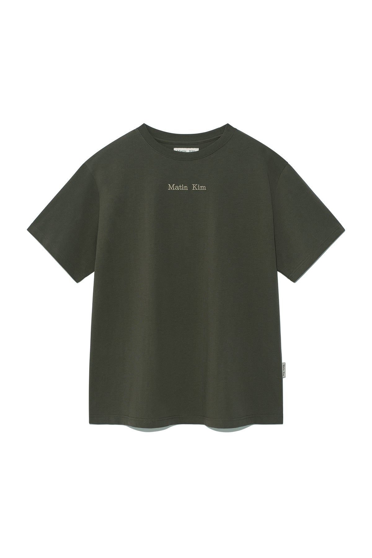 Matinkim Embroidery Small Logo Oversize Top IN Khaki