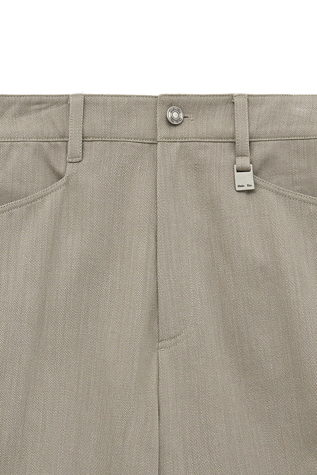 [matinkim] BIG POCKET TWO TONE WIDE PANTS IN BEIGE