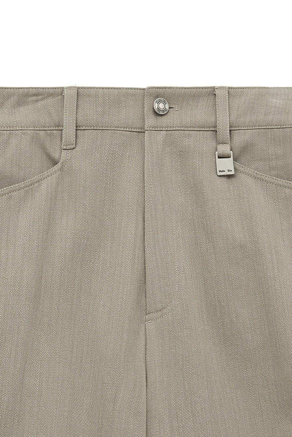 [matinkim] Big Pocket Two Tone Wide Pants IN Beige