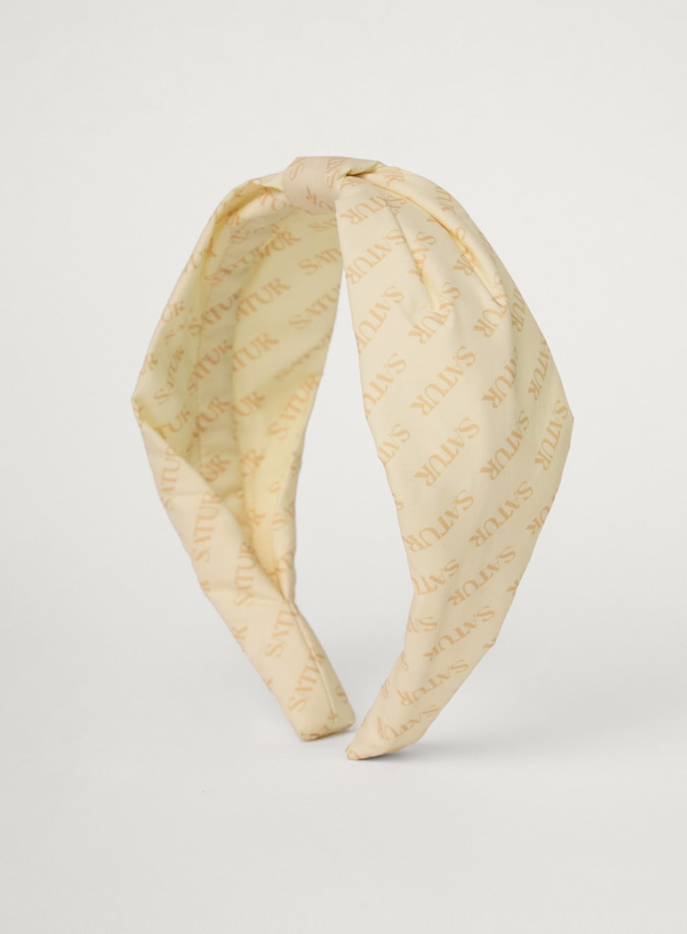 [satur] (W) Classic Logo Shirring Hairband - Cream