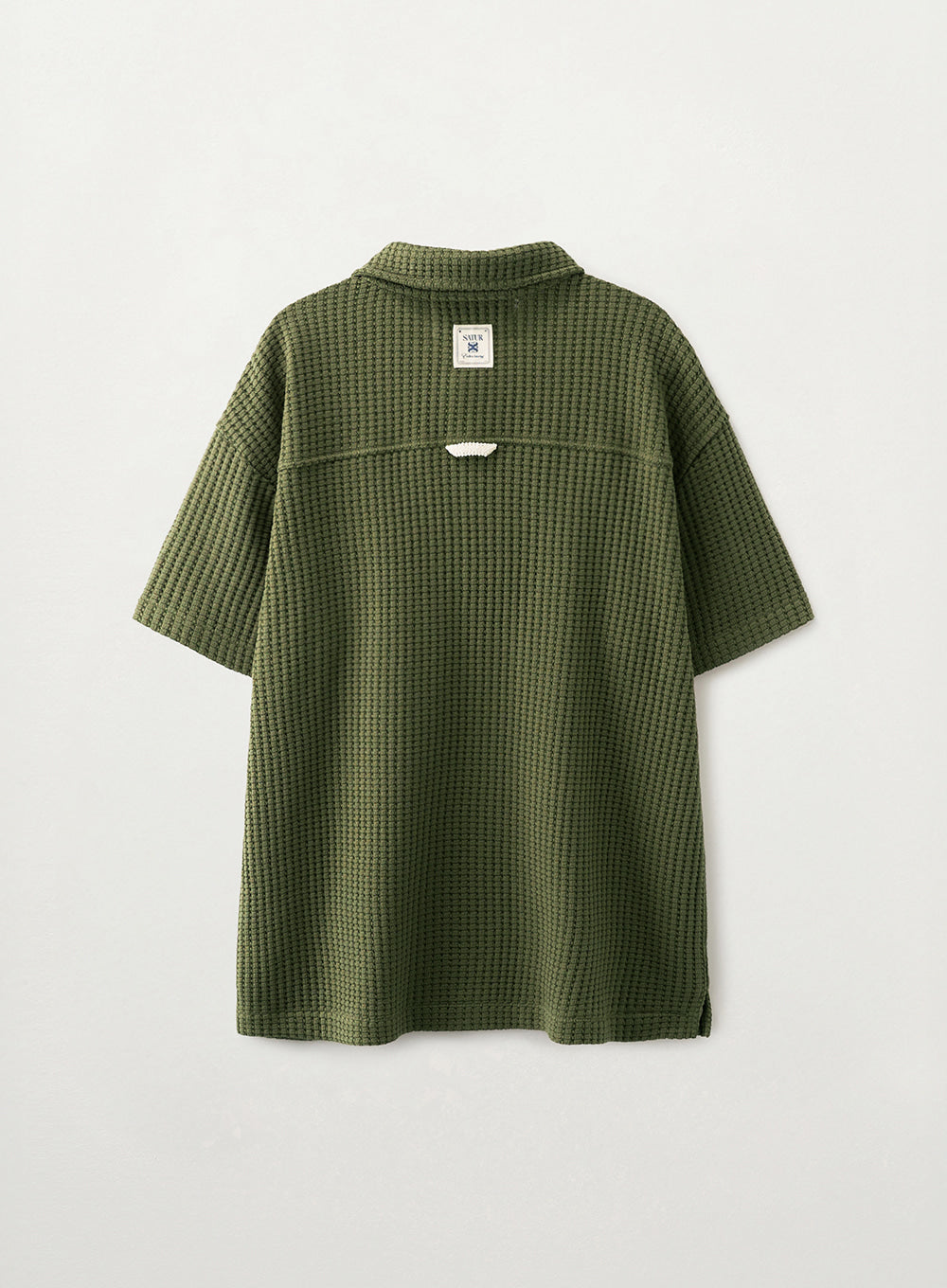 Satur Waffle Collar T-Shirt - Khaki