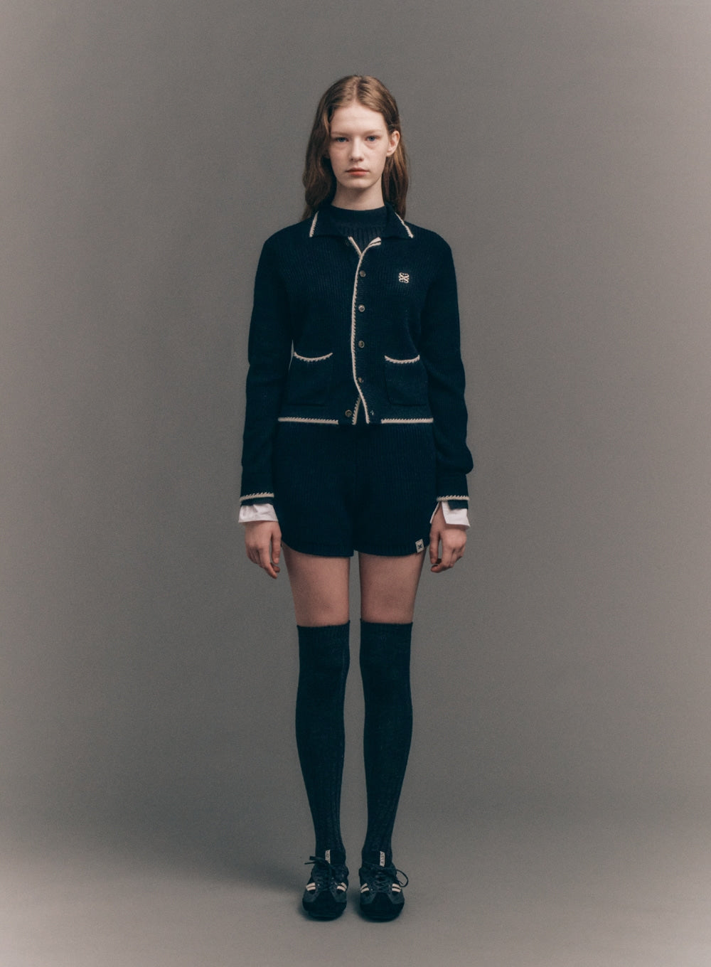 [satur] (W) Bluff Raccoon Collar Knit Cardigan - Black