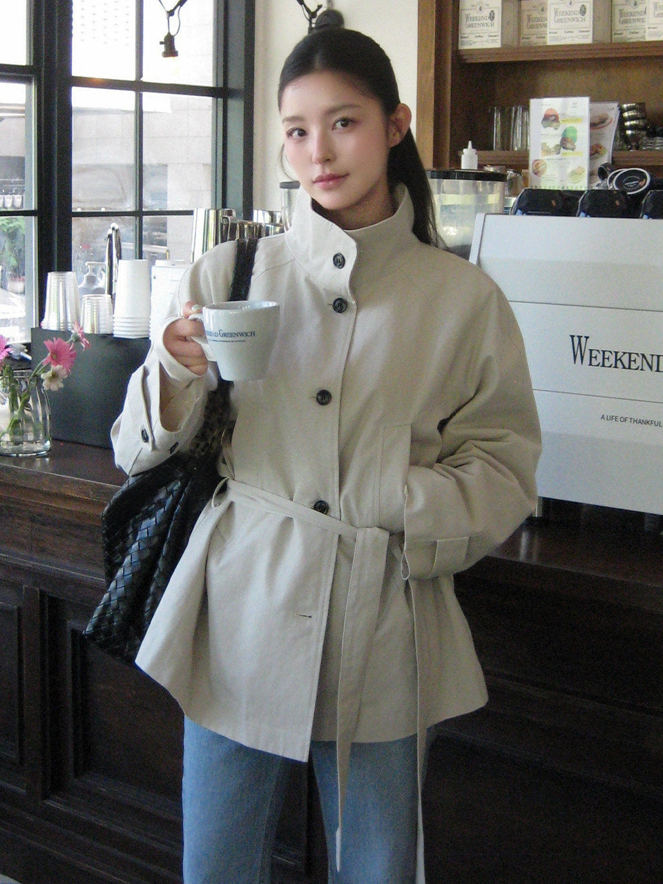 Tillidie Classic belted trench coat Light beige